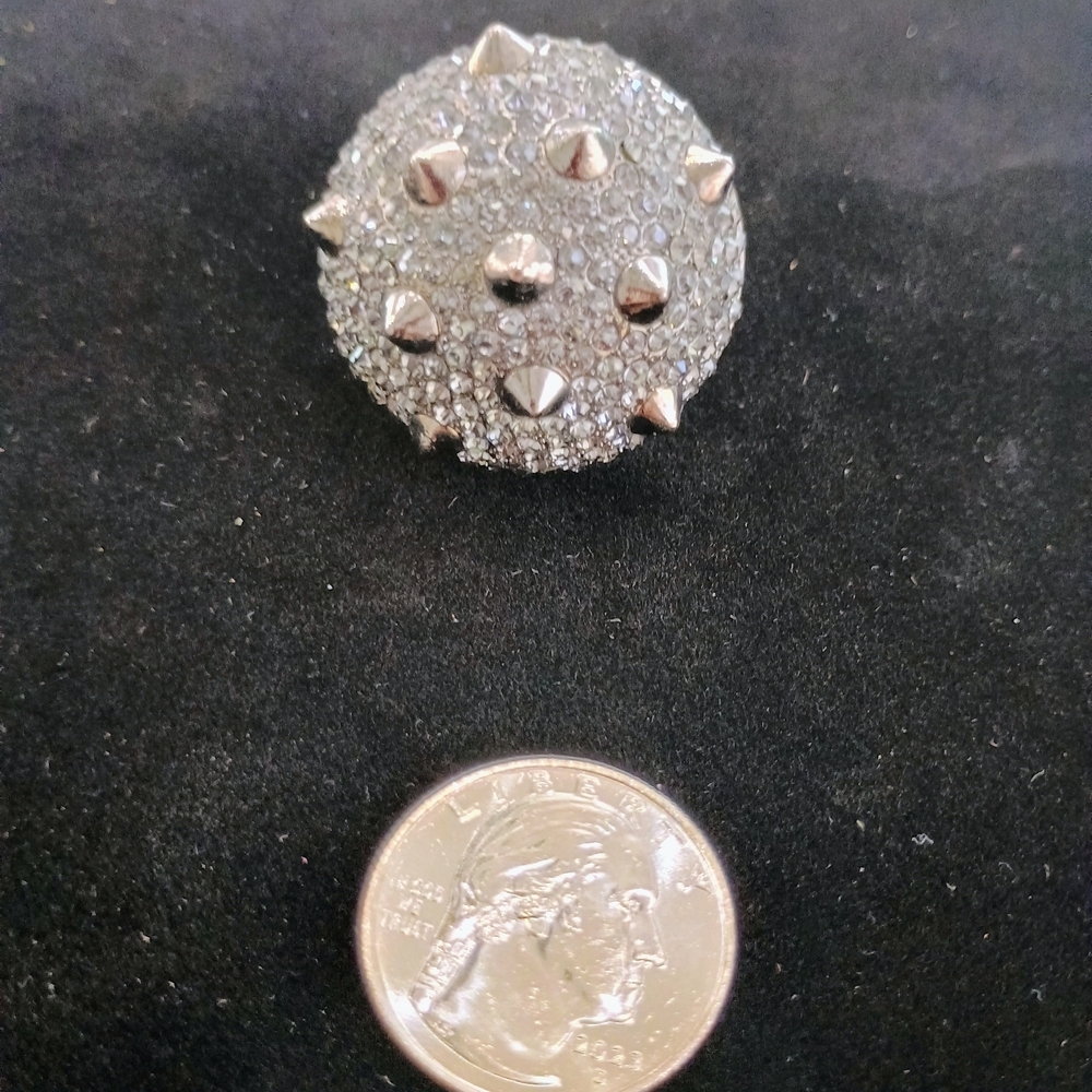 Silver Studded Adjustable Ring